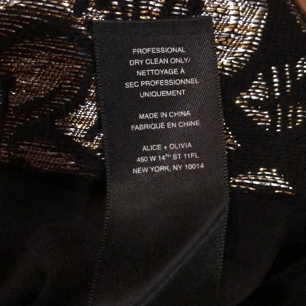 alice+olivia Black Tweed/Gold Floral Skirt-Sz.6 - Picture 6 of 6